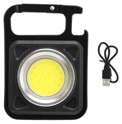 Obrázek produktu pro Mini LED svítilna na klíče, 30 COB, dobíjecí svítilna, přenosné nouzové pracovní světlo, 500 lm, černá