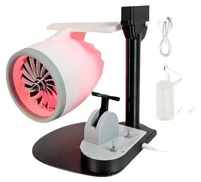 Produktbild von Turbo-Lüfter USB 2-in-1 – Innovativer, stufenlos regelbarer Turbo-Tischlüfter mit Luftbefeuchter, rot