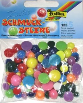 Produktbild von folia 1249 Deko Schmucksteine 125 Teile, Halbkugeln Perlmutt bunt, mehrfarbig (1 Packung)