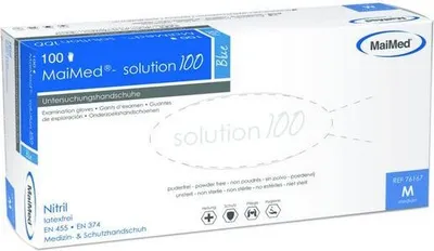 Image de Gants en nitrile MaiMed solution 100 blue non poudrés, sans latex 100pcs. taille XL
