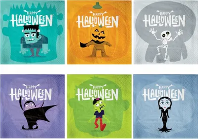 Produktbild von Halloween Monster Servietten 33x33cm 12St.