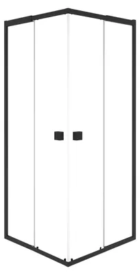 Produktbild von Duschkabine 75–90×75–90 cm, Schwarz, Aluminium, ESG, Schiebetür