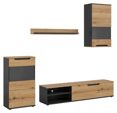 Produktbild von Wohnwand Cajak | Artisan / Basalt grau | 4-teilig