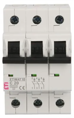 Image de Disjoncteur 3P C 20A 10kA AC ETIMAT10 002135717