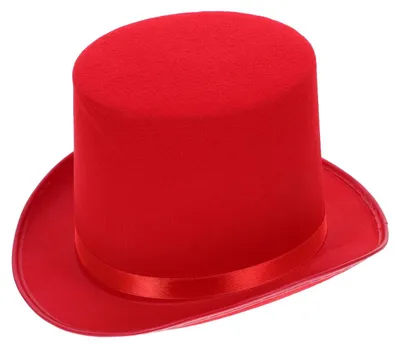 Zylinderhut aus Vlies für Halloween, Magier, Steampunk, Rot