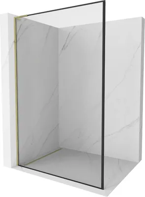 Zdjęcie produktu dla Mexen Kioto L ścianka prysznicowa Walk-in 50x200 cm, złota, czarny wzór