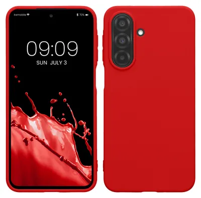 Produktbild von kwmobile Hülle für Samsung Galaxy A27 5G TPU Case - Handyhülle unterstützt kabelloses Laden, flexible Schutzhülle, gummiertes Cover in Klassisch Rot