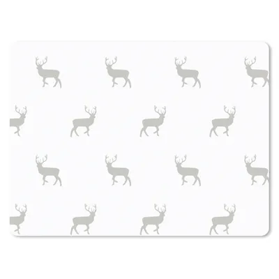 Produktbild von MuchoWow® Mauspad Mousepad Muster - Hirsche - Weiß 23x19 cm - Mousepads - Maus Mat - Pad - Mausunterlage - Schreibtischunterlage - Mauspad