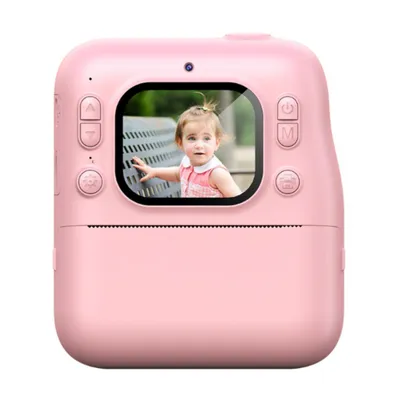 Produktbild von ZELURXX Kinder Sofortbildkamera mit Thermodruck HD Videoaufnahme Rosa Set mit 4 Rollen halbfarbigem Druckpapier