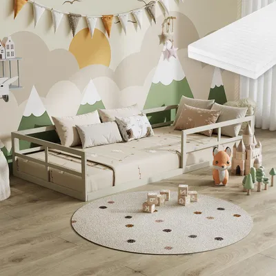 Image de Lit pour enfant Vitalispa Minno Grège 90x200 avec matelas, Model 57755