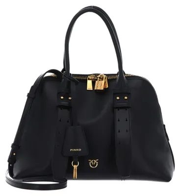 Produktbild von PINKO Handtasche Umhängetasche Bowling Bag Vitello Mor Black - Antique Gold schwarz