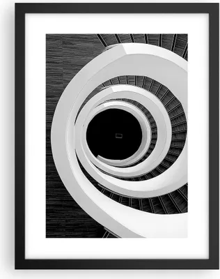 Produktbild von Gerahmtes Poster - Schwarzer Rahmen - Stück Modern Treppe - 30x40 cm - Wand Bild - Wanddeko - Wandbilder - Kunstposter - Wandposter - Bilderrahmen - Bilder - Kunstdruck - Wandbild - P2BPA30x40-4132