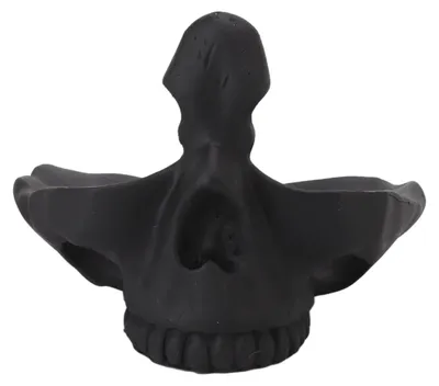 Produktbild von Totenkopf-Brillenständer, naturgetreu, kratzfest, praktischer Statuen-Brillenhalter mit Ablagefach für Zuhause, Schwarz