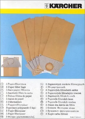 Zdjęcie produktu dla Papierowe worki filtracyjne Kärcher 2-warstwowe 5 szt