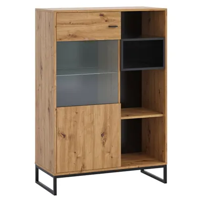 Immagine prodotto di Vetrina bassa BEND 2 – nero / rovere artisan