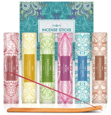 Weihrauchstäbchen-Set, 6 Aromen, 120 Sticks, 14 cm