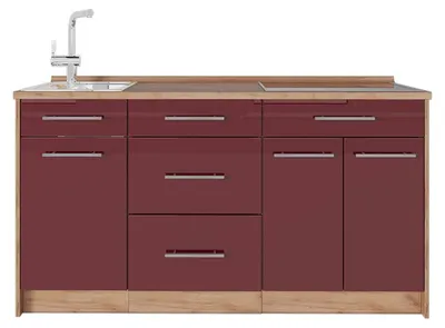 Obrázok produktu pre Kuchynský blok Vicco Fame-Line Bordeaux vysoký lesk 150 cm bez pracovnej dosky, Model 65430