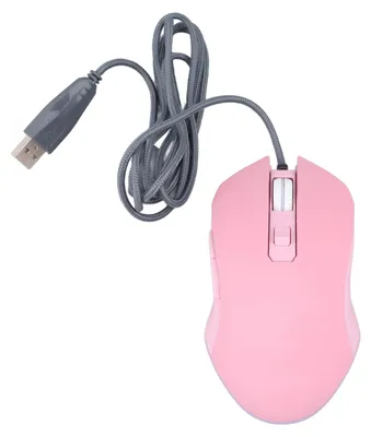 Produktbild von LED-Maus, Typ-C-Schnittstelle, tragbar, geräuschlos, Rollenschalter, ergonomisch, niedliches Cartoon-Erscheinungsbild für MacBook, Rosa, kabelgebunden