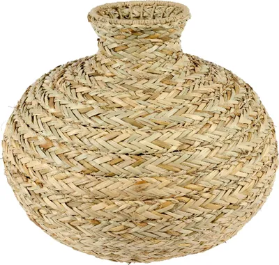 Produktbild von Deko-Vase - H 35 cm - Beige - Seegras