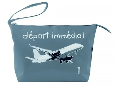 Produktbild von Kulturtasche - Flugzeug grau - Kosmetiktasche