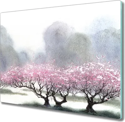 Produktbild von Coloray Küchenbrett Kochplattenabdeckung Hackbrett Schneidebrett Herdabdeckplatte 60x52 cm - Malerei Baum