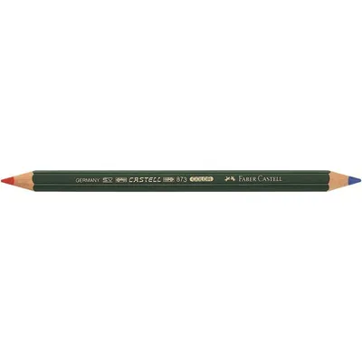 Image de Crayon Bicolore Rouge/bleu épais Double Mine épaisse, Rouge Et Bleue - Faber Castell