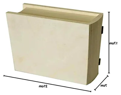 Produktbild von Buchartige Aufbewahrungsbox (21,7 x 5,71 x 17,78 cm, Holz), Beige