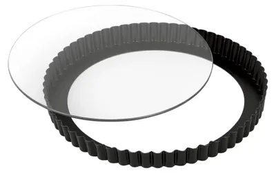 Produktbild von Kaiser Inspiration Tarteform mit Hebeboden Glas 28 cm, Quicheform antihaftbeschichtet, herausdrückbarer Hebeboden