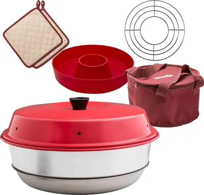 Produktbild von OMNIA Backofen Back-Kit 5teilig (Silikonform, Aufbackgitter, Tasche, Topflappen)