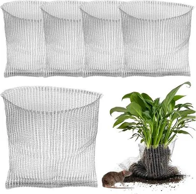Produktbild von 5 Stück Stahlwurzelbeschützer - 45 x 40 cm - Wurzelbeschützer für Pflanzen - Wurzelbeschützer mit Drahtmatten - Pflanzenschutz für Bäume und Blumen
