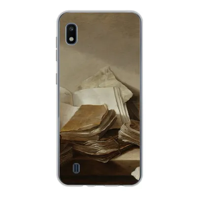 Produktbild von MuchoWow® Handyhülle Schutzhülle Hülle für Samsung Galaxy A10 Stilleben mit Büchern - Gemälde von Jan Davidsz. de Heem Silikon Softcase Handy Hülle - Schutzhülle