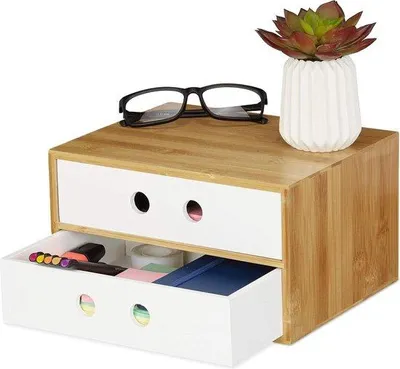 Produktbild von Bürotelefonierer 2 Ladestationen - Büroorganisator - H x B x D 14 x 25 x 20 cm weiß