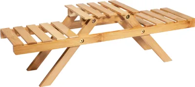 Produktbild von QUVIO Pflanzenregal - Pflanzenleiter - Blumenleiter - Pflanzenlager - Bambus - 15 x 53 x 17 cm (LxBxH)