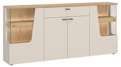 Produktbild von Wohnzimmer Sideboard mit 190 cm Breite in Kaschmir und Eiche, 4 Türen & 1 Schublade - CARMONA-129