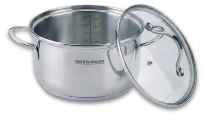 Produktbild von Fackelmann Lara Kochtopf mit Deckel, Ø 20 cm – Aus hochwertigem Edelstahl, zum K