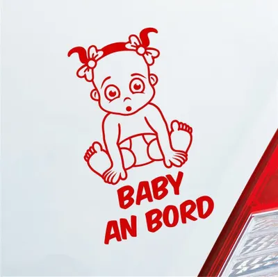 Produktbild von Auto Aufkleber Baby an Bord on Tour Süß 17x28 cm Rot Sticker Heckscheibenaufkleber