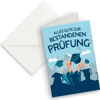 Produktbild von itenga XXL Klappkarte DIN A4 Alles Gute zur Prüfung und XXL Briefumschlag