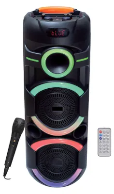 Zdjęcie produktu dla BPS-457: Przenośny głośnik Bluetooth zasilany akumulatorem, efektami świetlnymi LED, mikrofonem i technologią TWS