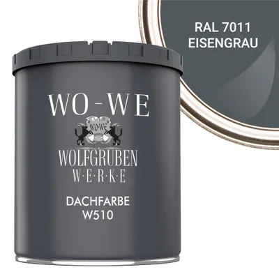 Produktbild von Dachfarbe Sockelfarbe Dachbeschichtung W510 Eisengrau RAL 7011 - 750ml