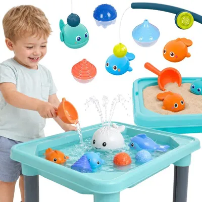 Productafbeelding van Woopie Watertafel 3in1 Zandbak Spel Vissen 6 St.
