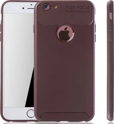 Produktbild von Apple iPhone 6 / 6s Plus Handyhülle Schutzcase Carbon Optik Bumper Braun