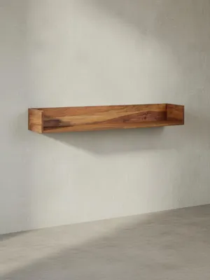Produktbild von Modernes Sheesham-Massivholz Wandregal, Stilvolle Aufbewahrung. 120x20x15 cm | Kadima Design
