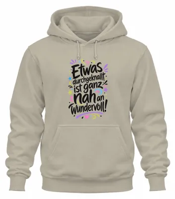 Imagen del producto de Sudadera con capucha "Algo loco", estilo sarcástico, color natural, talla 3XL
