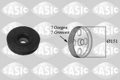 Produktbild von SASIC 2154017 Riemenscheibe Kurbelwelle für RENAULT Clio III Schrägheck (BR0/1, CR0/1) 151mm