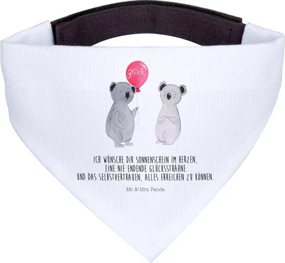 Produktbild von Mr. & Mrs. Panda Dreieckstuch Koala Luftballon - Weiß - Geschenk, Bandana, Geburtstag, Halstuch für Hund, Schal Hunde, Party