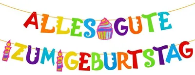 Image de Guirlande d'anniversaire, "Joyeux anniversaire", en feutre, multicolore. Bannière de décoration "Joyeux anniversaire"