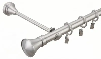 Produktbild von Gardinenstange 400 cm 1-läufig Satin 19 mm Durchmesser Glamour Endstück Monaco Vorhangstange Metall-Gardinenstange Curtain Rod