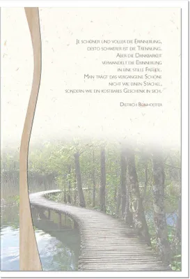 Produktbild von Famanu Trauerkarte A4 Format mit Brückenmotiv - Weiß