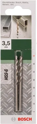 Produktbild von Bosch 2 609 255 040, Bohrer, 3,5 mm, 70 mm, Eisenguss, Metall, Kunststoff, Edelstahl, 3,9 cm, 3,5 mm