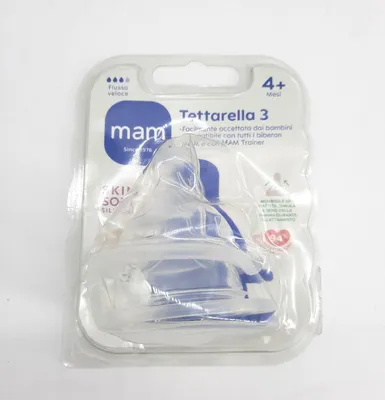 Immagine prodotto di Tettarella Mam Taglia 3 a flusso rapido in silicone 4+ mesi Succhietto 8 35 Confezione da 2 --